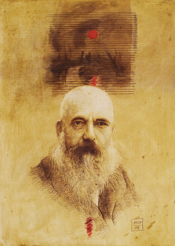 CLAUDE MONET, 2008. Pen drawing, 63x46cm.
